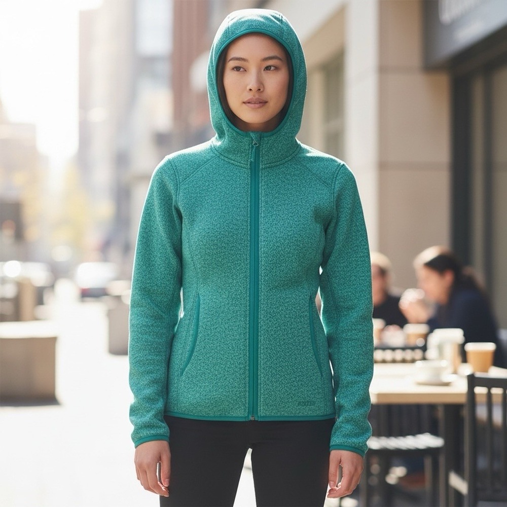 Marmot Norhiem Sweater Knit Fleece Jacket Women's Med Gorpcore Heather Green